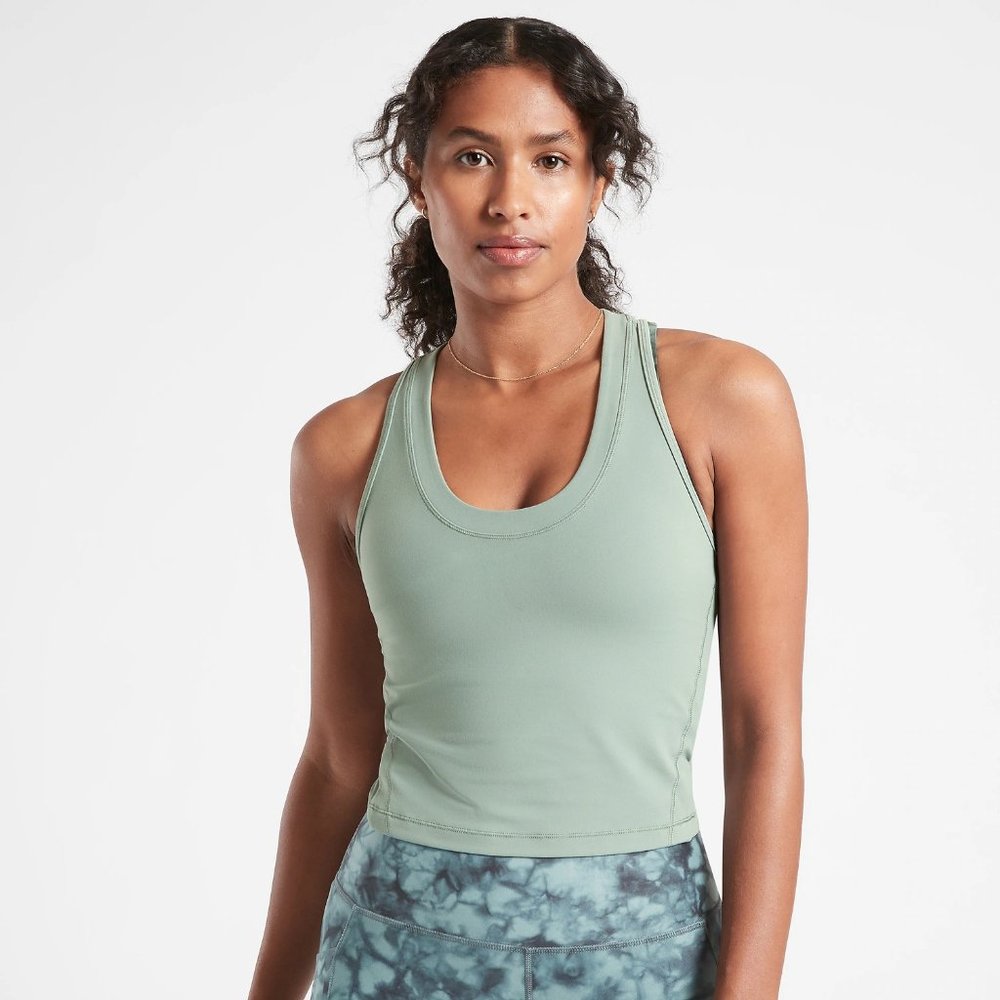 Athleta Shanti Crop Tank Minimalistic Grey Size S